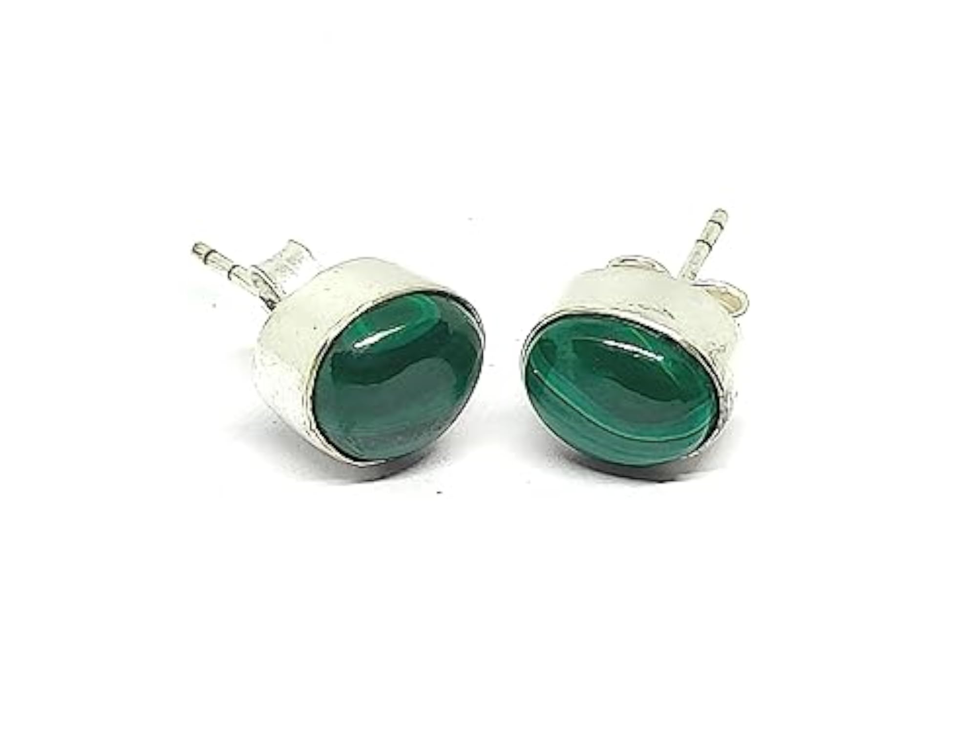Women's Natural Malachite Crystals Stud Tops Earrings